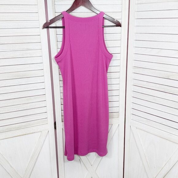 Gap Ribbed Knit Slip Tank Top Sleeveless Sundress Dress Pink Small - Picture 7 of 12